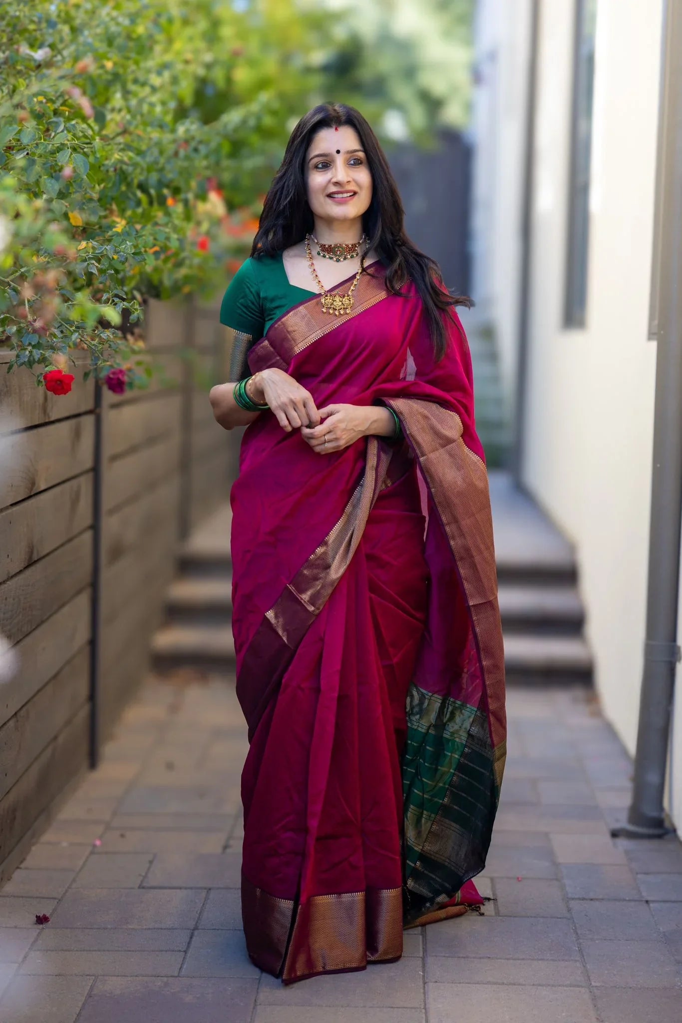 Girlish Dark Pink Soft Silk Saree With Desiring Blouse Piece