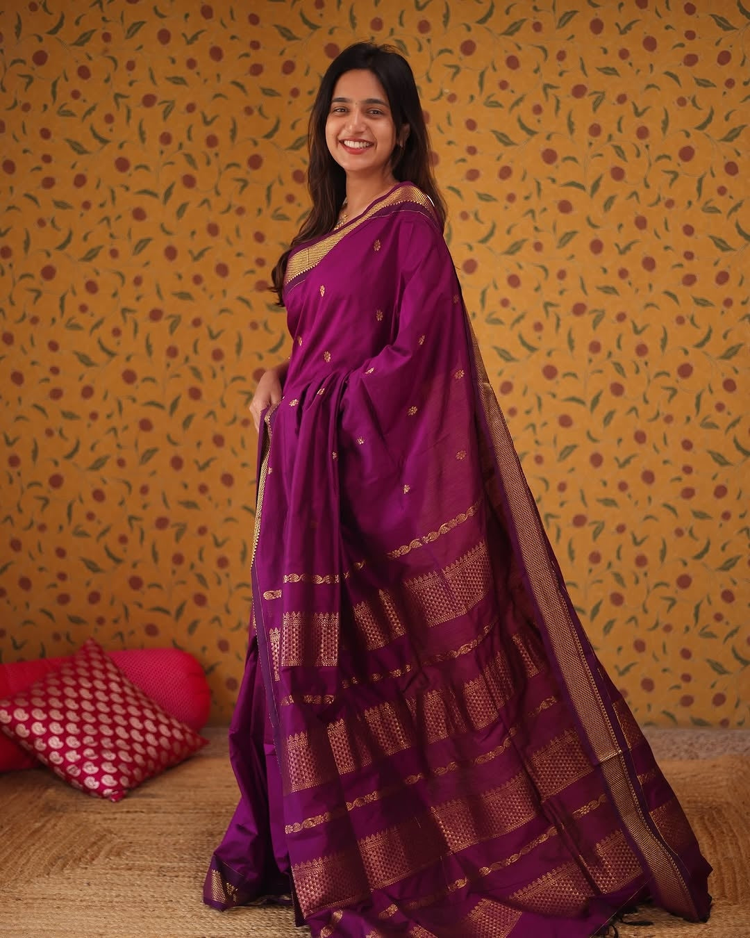 Sumptuous Magenta Soft Silk Saree With Panoply Blouse Piece