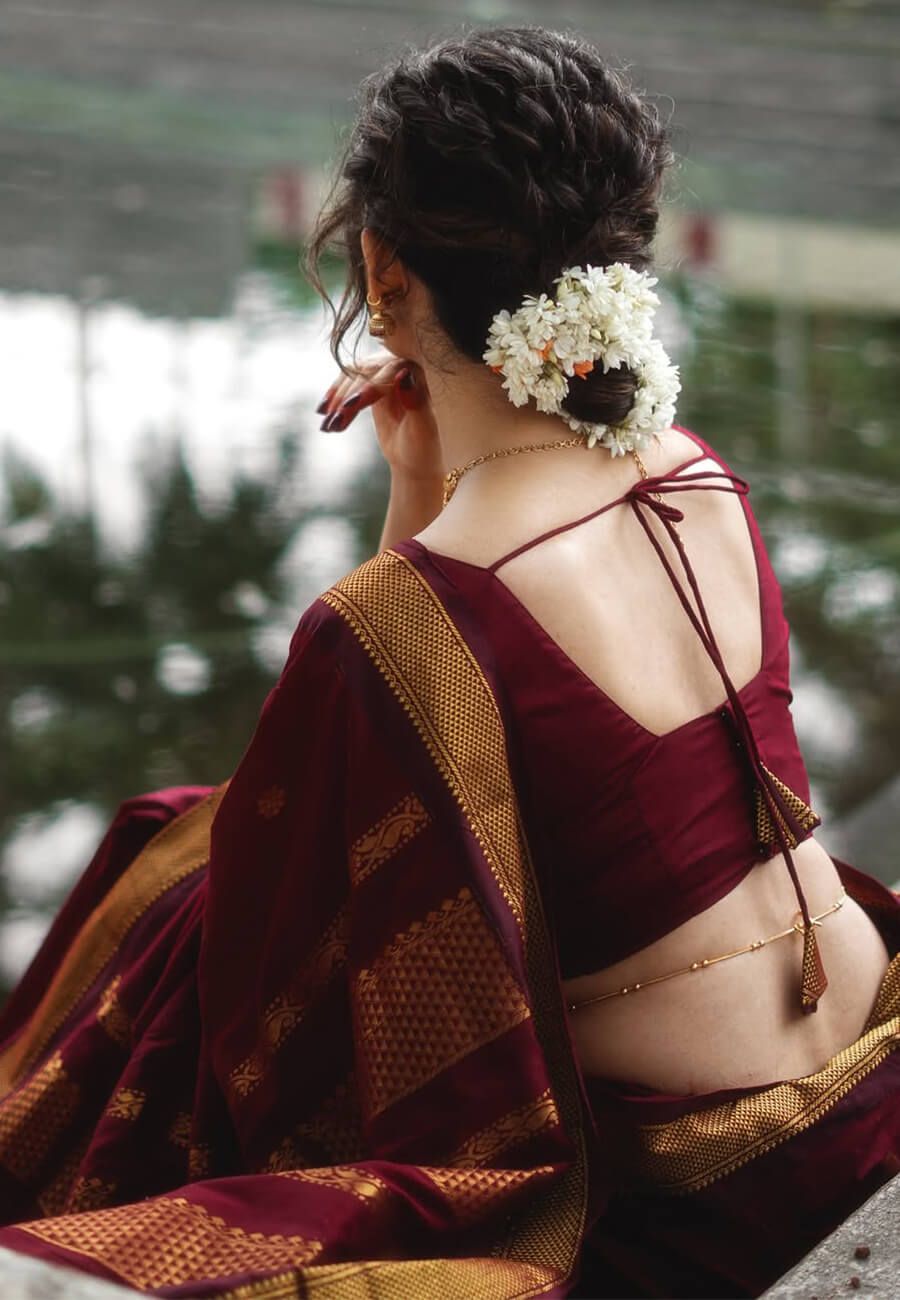 Scintilla Maroon Soft Silk Saree With Pleasurable Blouse Piece