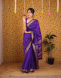 Lassitude Purple Soft Silk Saree With Demure Blouse Piece