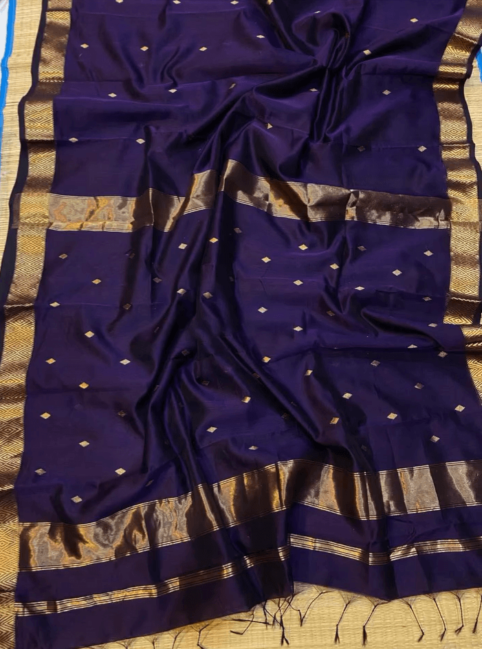 Adorable Purple Cotton Silk Saree With Desiring Blouse Piece