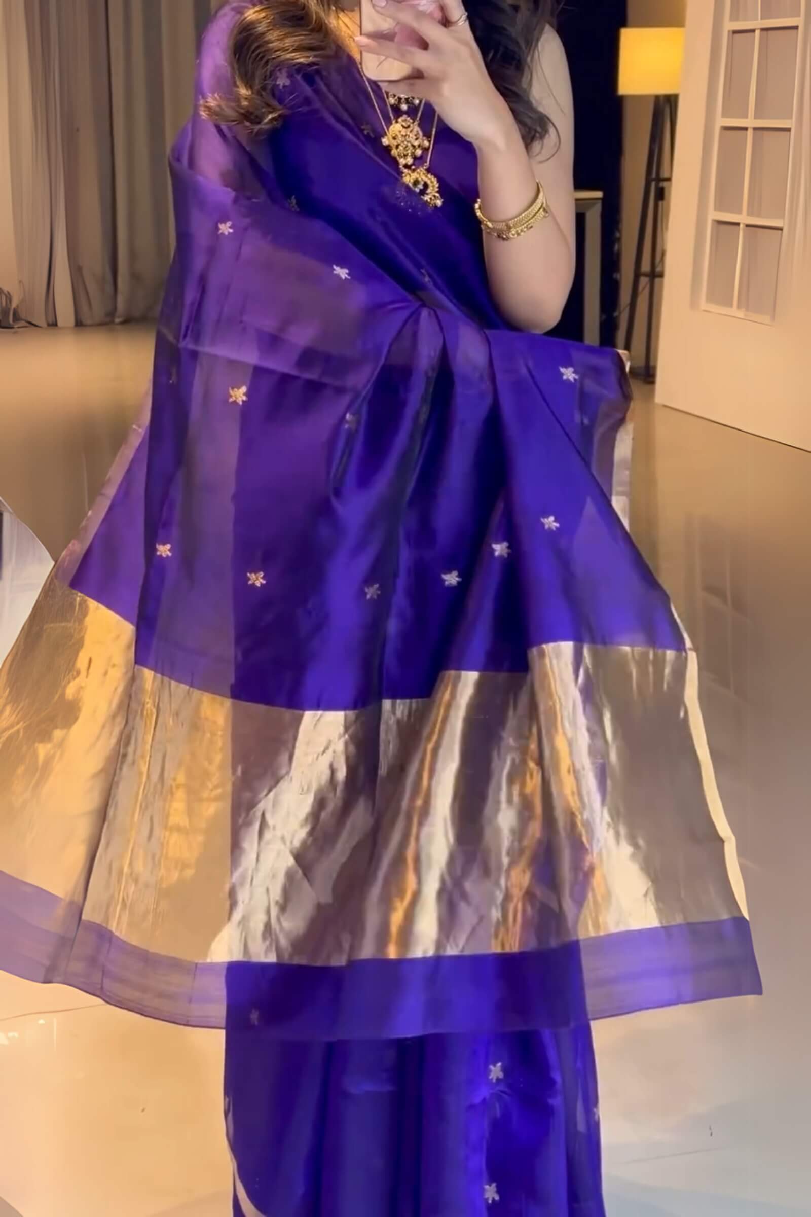 Majesty Royal Blue Soft Silk Saree With Forbearance Blouse Piece