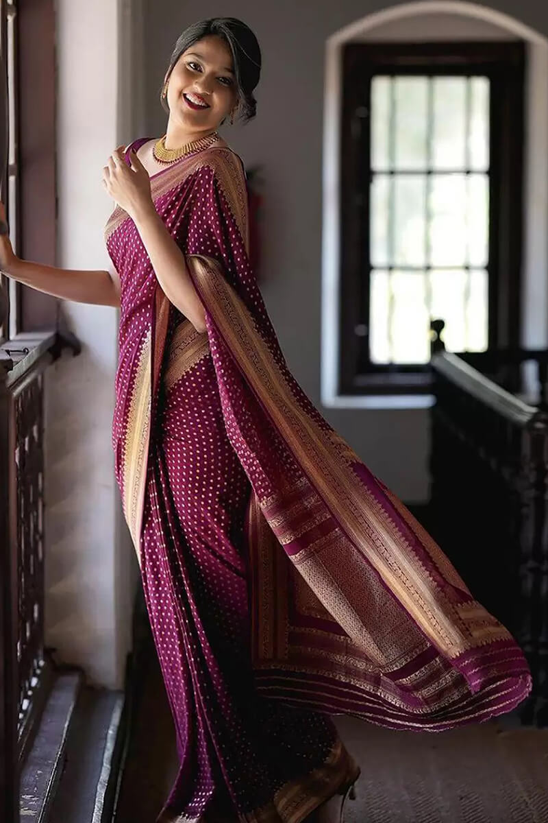 Forbearance Purple Soft Silk Saree With Vestigial Blouse Piece