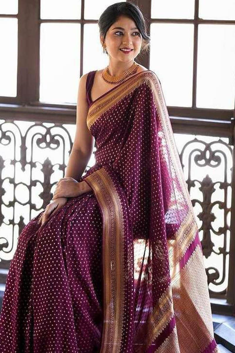 Forbearance Purple Soft Silk Saree With Vestigial Blouse Piece