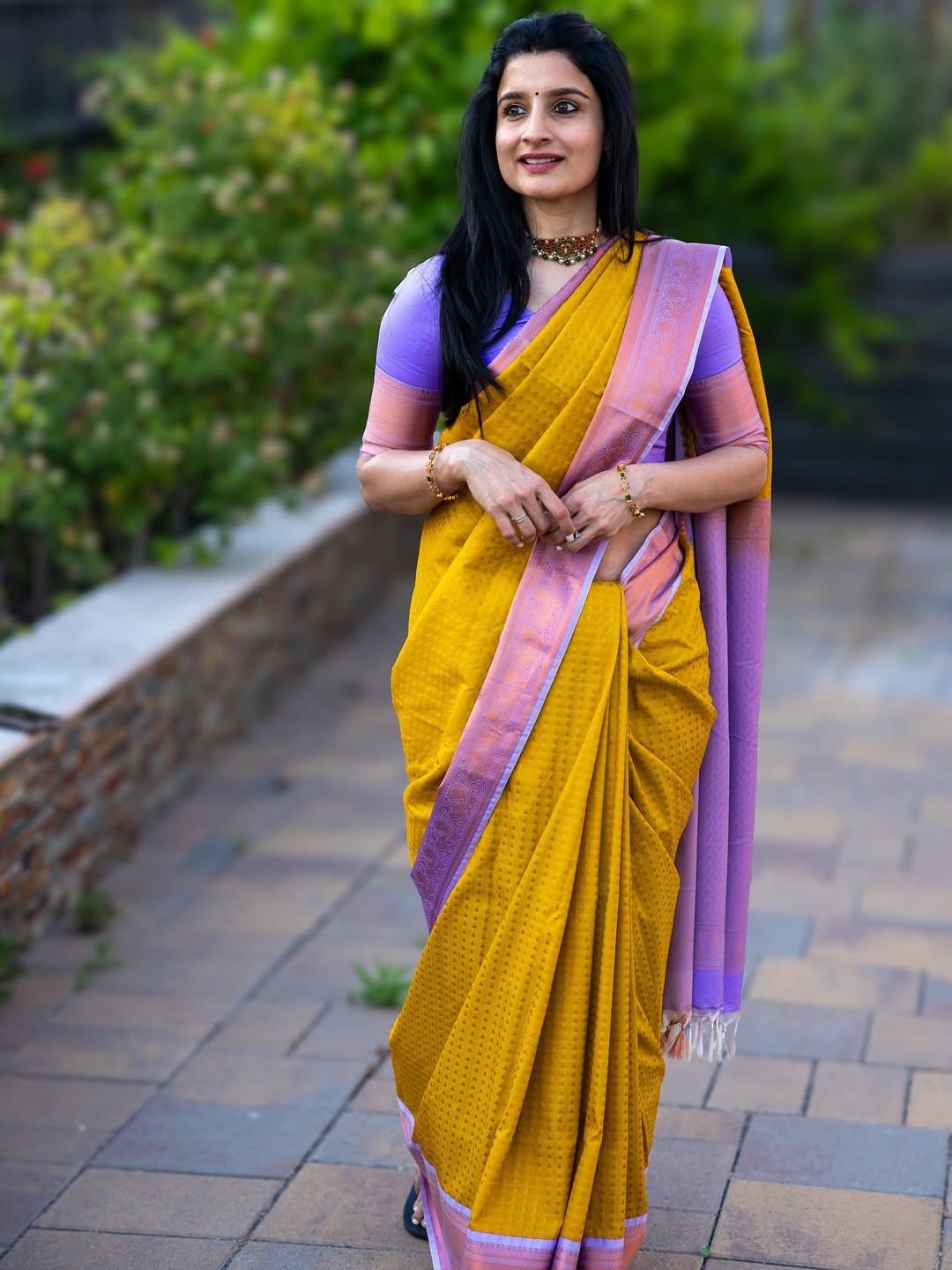 Piquant Yellow Soft Silk Saree With Eloquence Blouse Piece
