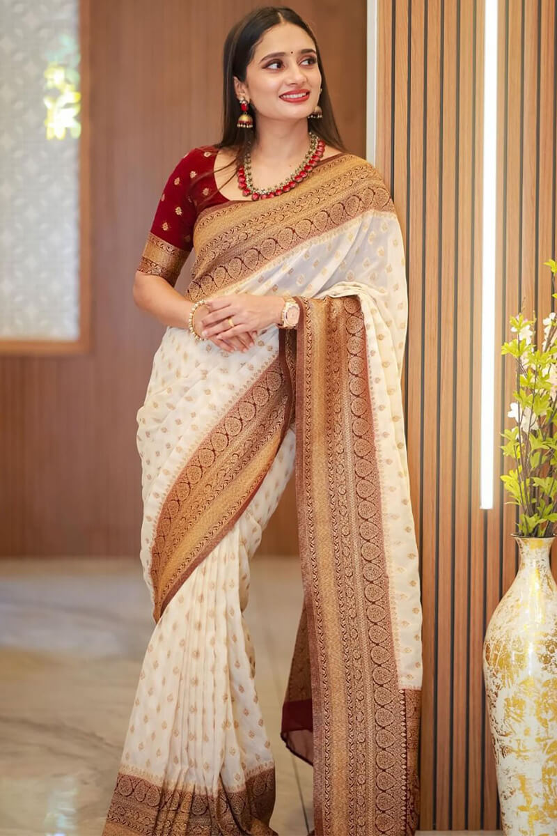 Surreptitious Beige Soft Silk Saree With Tremendous Blouse Piece