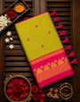 Scintilla Green Cotton Silk Saree With Entrancing Blouse Piece