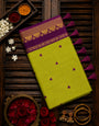 Exceptional Green Cotton Silk Saree With Intricate Blouse Piece