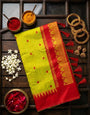 Sizzling Green Cotton Silk Saree With Inimitable Blouse Piece