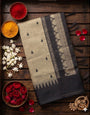 Vibrant Grey Cotton Silk Saree With Classic Blouse Piece