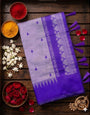 Flaunt Lavender Cotton Silk Saree With Ethereal Blouse Piece