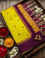 Chatoyant Mehndi Cotton Silk Saree With Excellent Blouse Piece