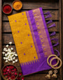 Sonorous Mustard Cotton Silk Saree With Blooming Blouse Piece