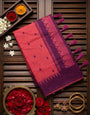 Stylish Pink Cotton Silk Saree With Ailurophile Blouse Piece