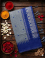 Epiphany Sky Cotton Silk Saree With Pretty Blouse Piece