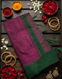 Denouement Wine Cotton Silk Saree With Radiant Blouse Piece