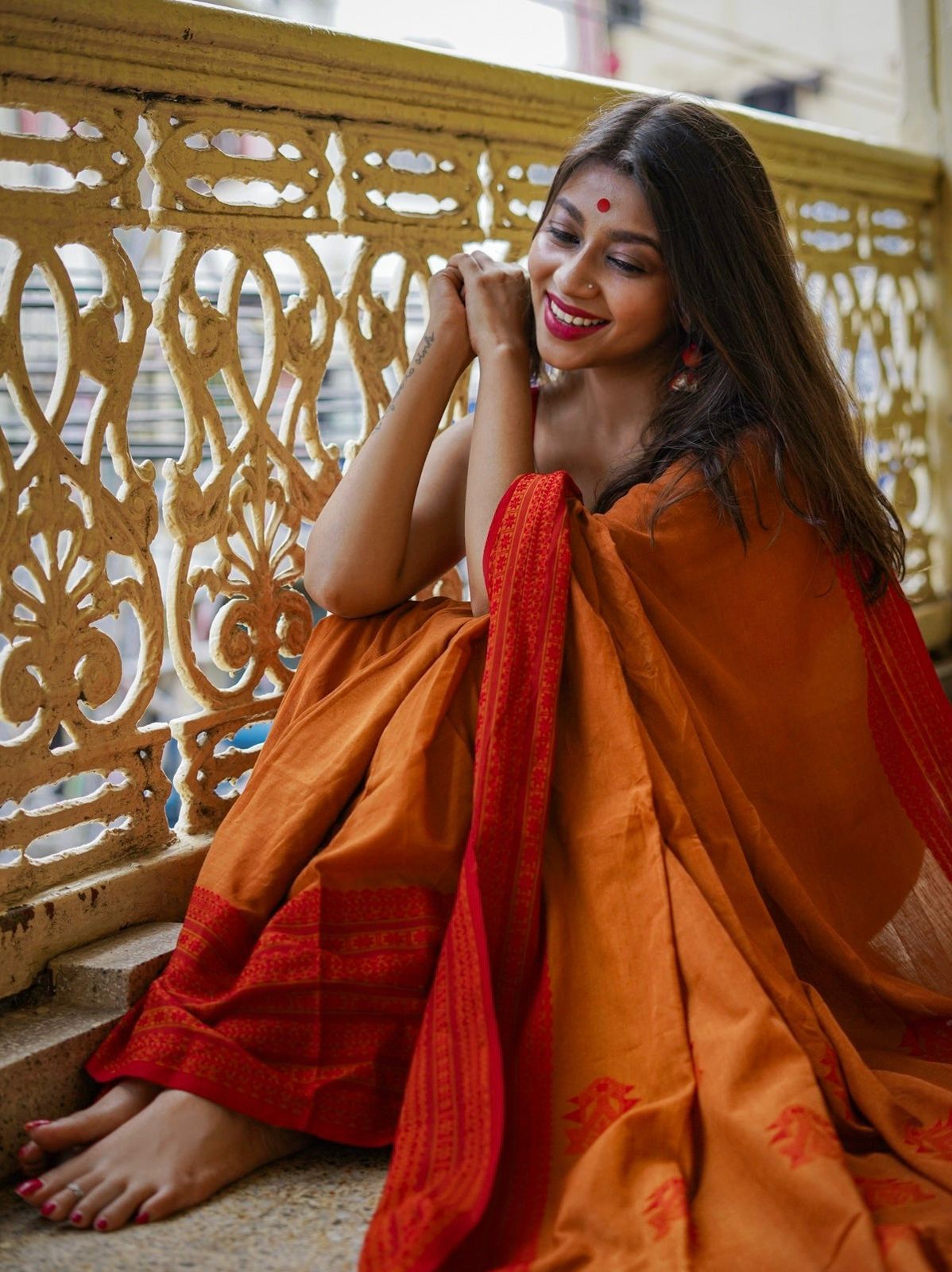 Extraordinary Yellow Cotton Silk Saree With Ethnic Blouse Piece