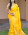 Surreptitious Yellow Soft Banarasi Silk Saree With Devastating Blouse Pieced