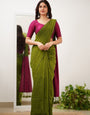 Staggering Green Cotton Silk Saree With Propinquity Blouse Piece