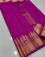 Pulsating Magenta Soft Silk Saree With Redolent Blouse Piece