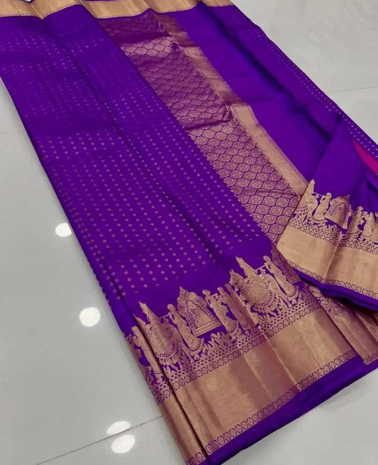 Invaluable Purple Soft Silk Saree With Propinquity Blouse Piece