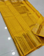 Snazzy Yellow Soft Silk Saree With Fugacious Blouse Piece