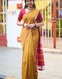 Sizzling Mustard Cotton Silk Saree With Supernal  Blouse Piece