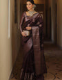 Flameboyant Purple Soft Silk Saree With Demure Blouse Piece