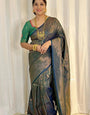 Piquant Dark Green Soft Silk Saree With Palimpsest Blouse Piece