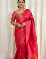 Seraphic Dark Pink Soft Silk Saree With Majesty Blouse Piece