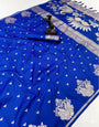 Captivating Royal Blue Soft Silk Saree With Murmurous Blouse Piece