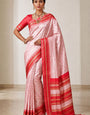 Posh Baby Pink Soft Silk Saree With Extraordinary Blouse Piece