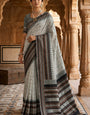 Brood Grey Soft Silk Saree With Alluring Blouse Piece