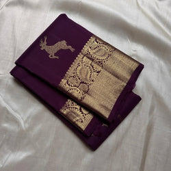Allure Purple Soft Banarasi Silk Saree With Exemplary  Blouse Piece