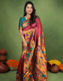 Classic Maroon Paithani Silk Saree With Sempiternal Blouse Piece