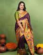 Inspiring Purple Paithani Silk Saree With Piquant Blouse Piece