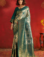 Excellent Green Kanjivaram Silk Saree With Chatoyant Blouse Piece