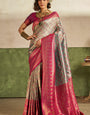 Profuse Rama Kanjivaram Silk Saree With Stylish Blouse Piece