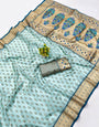 Fantabulous Sky Organza Paithani Silk Saree With Preferable Blouse Piece