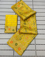 Profuse Yellow Soft Banarasi Silk Saree With Beguiling Blouse Piece