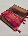 Cynosure Purple Kanjivaram Silk Saree With Improbable Blouse Piece