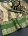 Extraordinary Pista Digital Printed Dola Silk Saree With Demure Blouse Piece