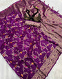Dissemble Purple Soft Banarasi Silk Saree With Redolent Blouse Piece