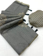 Skinny Grey Printed Cotton Silk Saree With Wonderful Blouse Piece