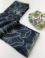 Scintillating Black Printed Cotton Silk Saree With Ephemeral Blouse Piece
