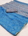 Artistic Sky Printed Cotton Silk Saree With Nemesis Blouse Piece