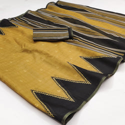 Pulsating Mustard Printed Cotton Silk Saree With Murmurous Blouse Piece