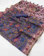 Preferable Lavender Printed Cotton Silk Saree With Refreshing Blouse Piece