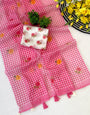 Ravishing Pink Printed Linen Silk Saree With Devastating Blouse Piece