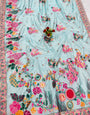 Groovy Sky Pashmina Silk Saree With Artistic Blouse Piece